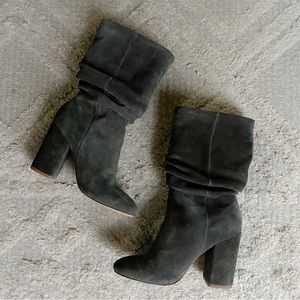 Splendid Grey Suede Phyllis Mid Calf Boot Heel 8.5